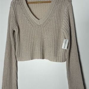PacSun Cream V-Neck Sweater